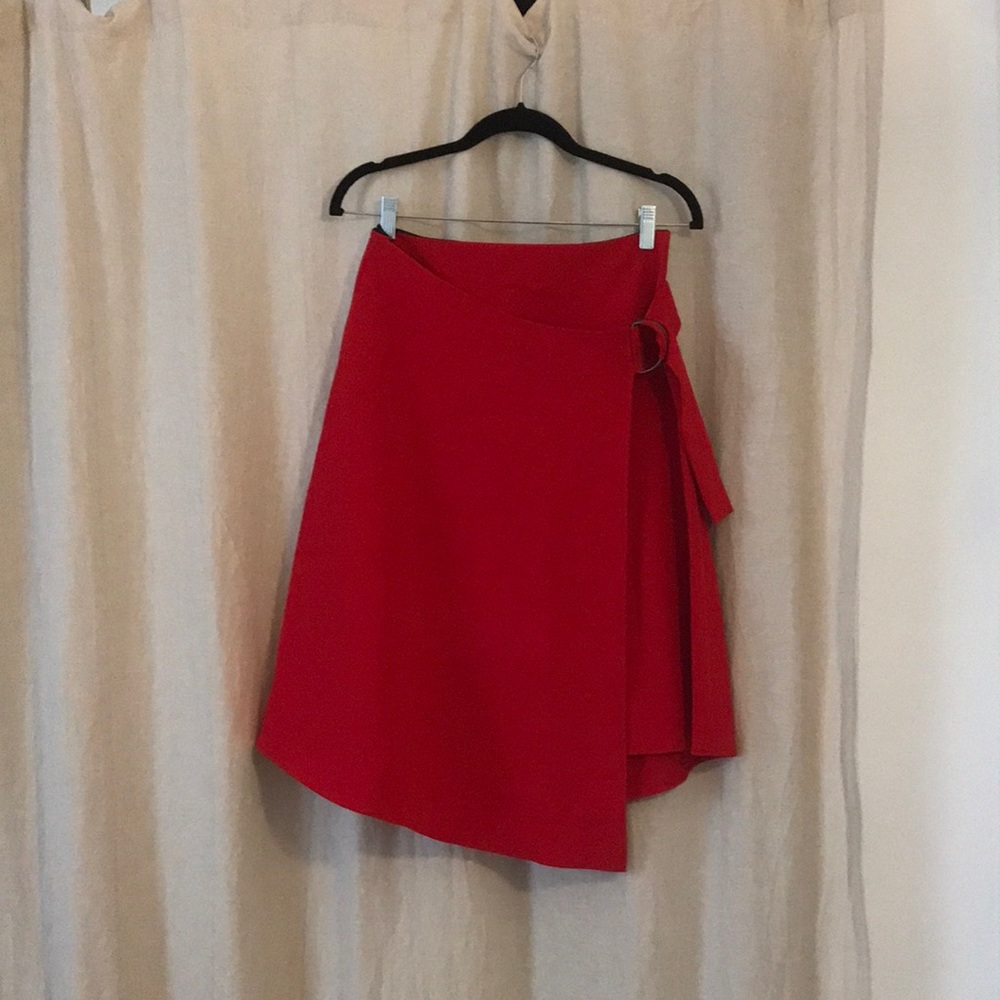 Red wrap dress